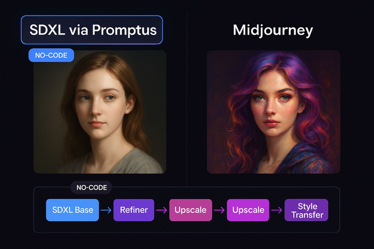 SDXL vs Midjourney Comparison - Claudia Perez